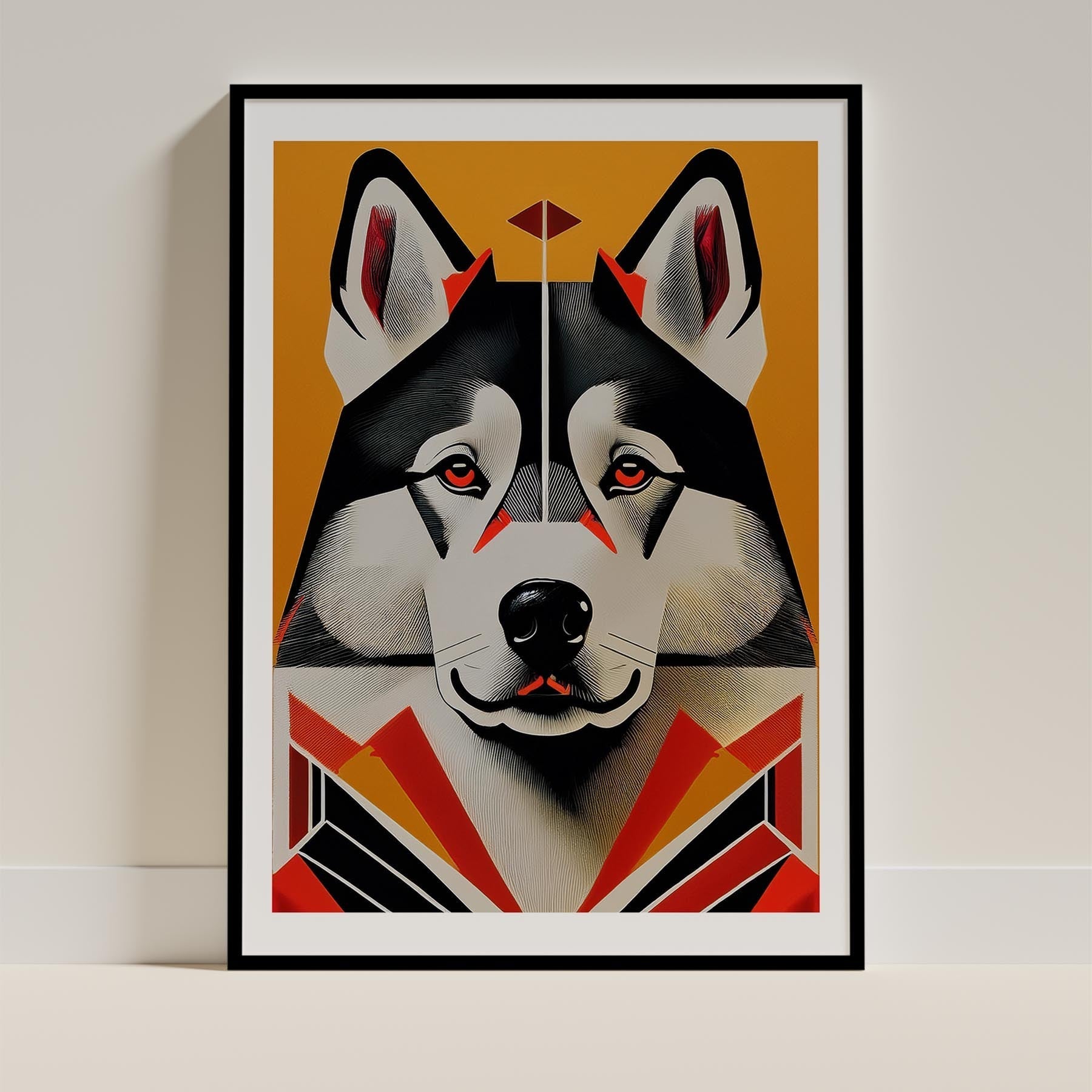 Alaskan Malamute Geometric Orange Series image 0