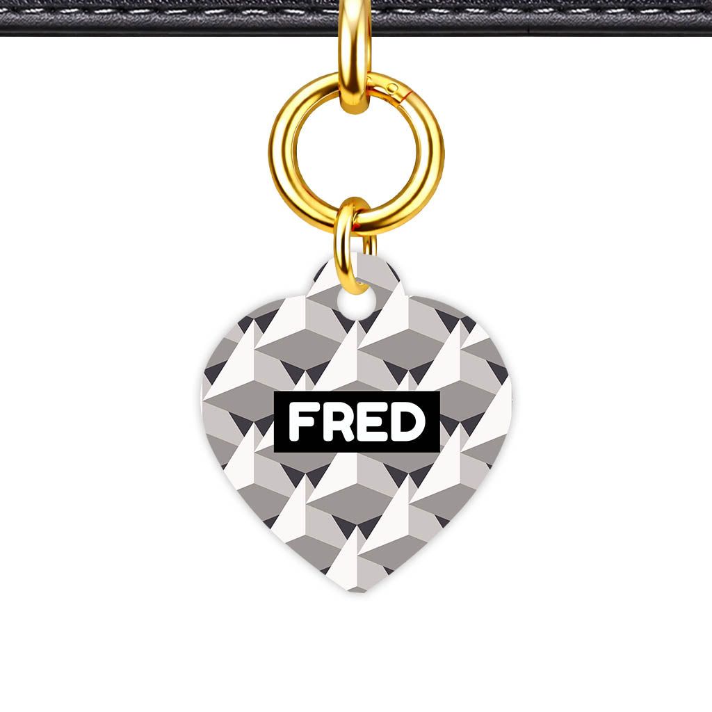 Patterns Dog Tag Gold QR Smart Vol 14 | 5 Designs | Heart Bone Circle | Pet ID Tag - Qr Smart Id Unique Pyramids Qr Smart Pet Id Dog Tag And Cat Tag 2110