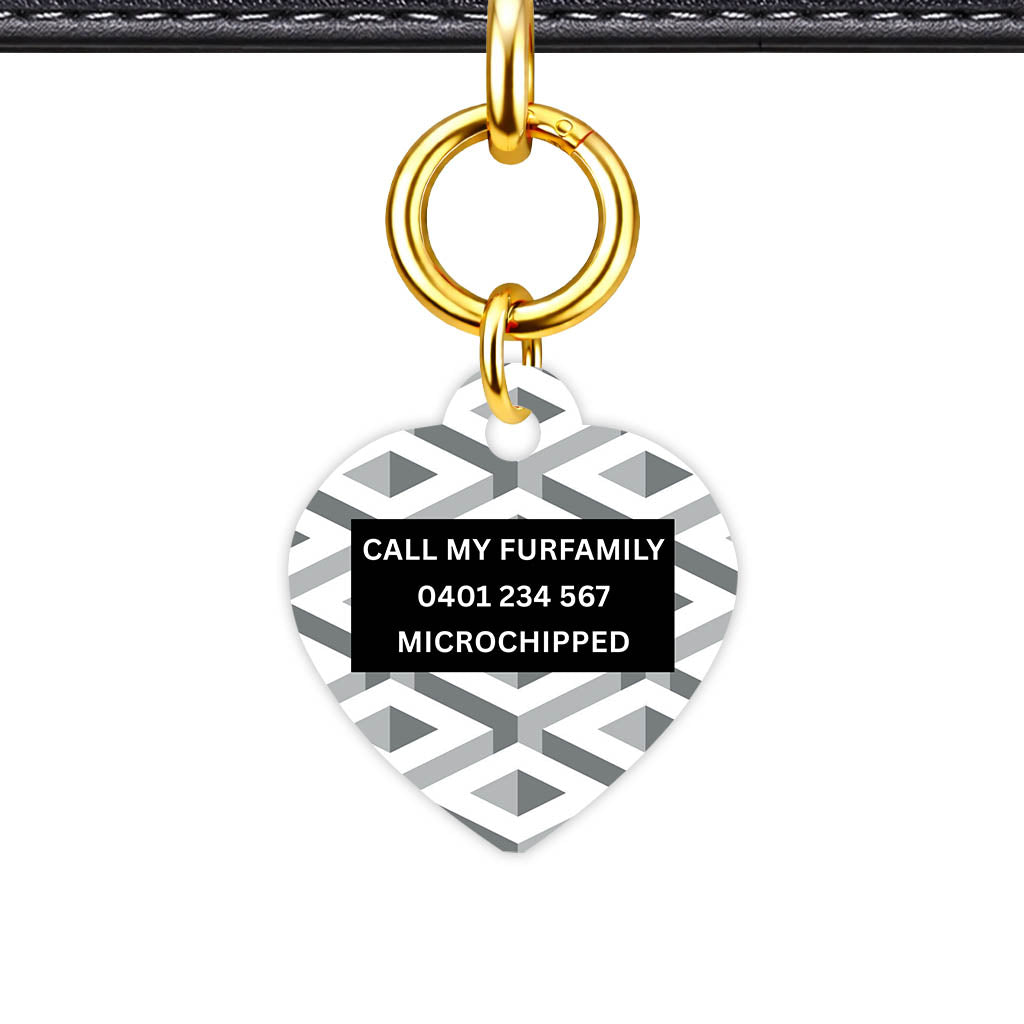 Cube Geometric Mono Classic Pet Id (Dog Tag & Cat Tag)