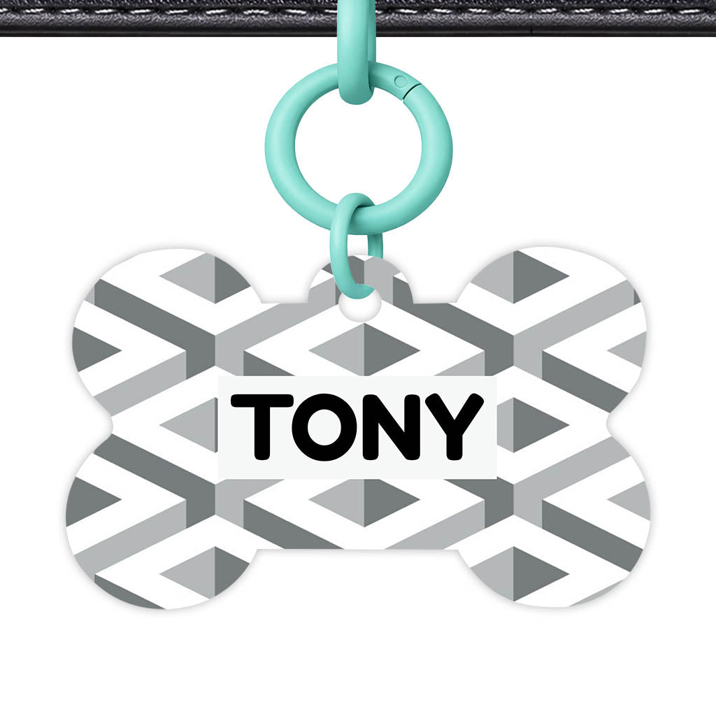 Cube Geometric Mono Classic Pet Id (Dog Tag & Cat Tag)