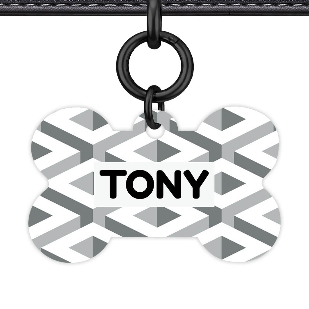 Cube Geometric Mono Classic Pet Id (Dog Tag & Cat Tag)