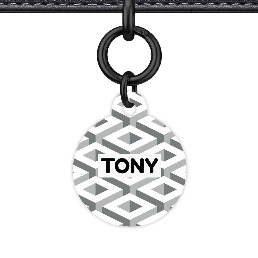 Cube Geometric Mono Classic Pet Id (Dog Tag & Cat Tag)