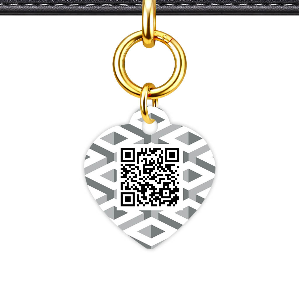 Cube Geometric Mono QR Smart Pet Id Tag (Dog Tag & Cat Tag)