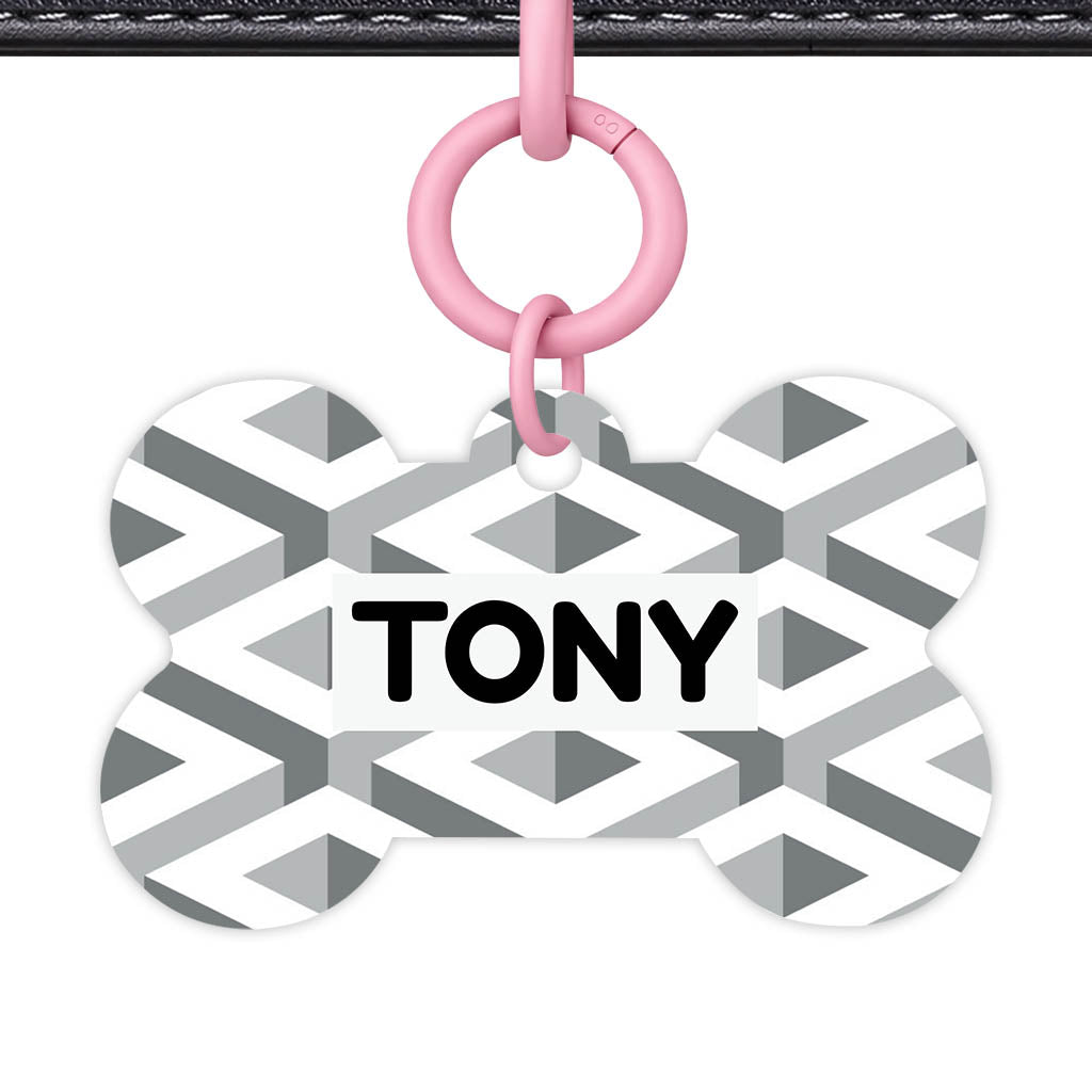Cube Geometric Mono Classic Pet Id (Dog Tag & Cat Tag)