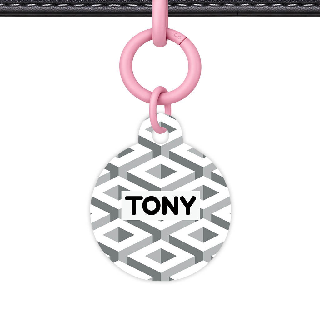 Cube Geometric Mono QR Smart Pet Id Tag (Dog Tag & Cat Tag)