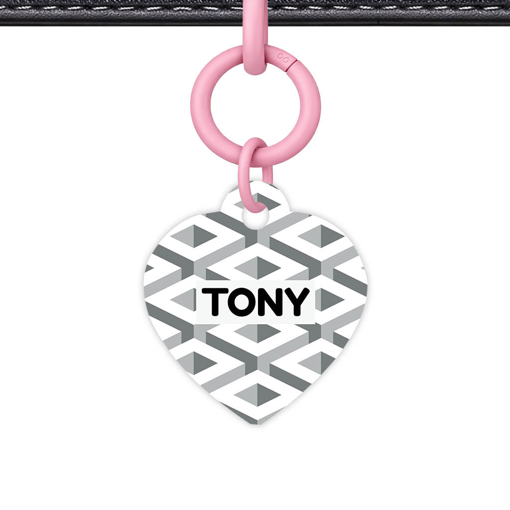 Cube Geometric Mono Classic Pet Id (Dog Tag & Cat Tag)