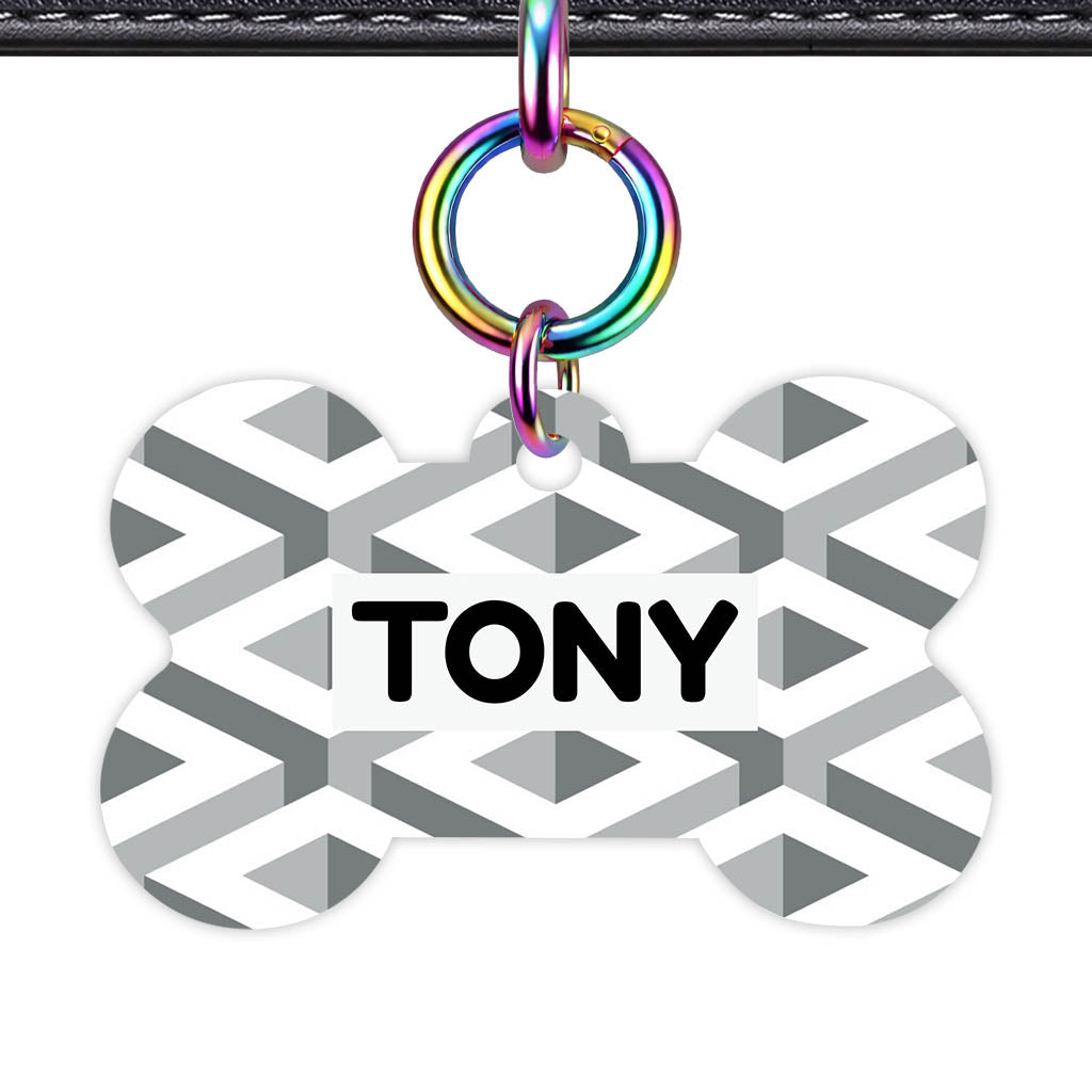 Cube Geometric Mono QR Smart Pet Id Tag (Dog Tag & Cat Tag)