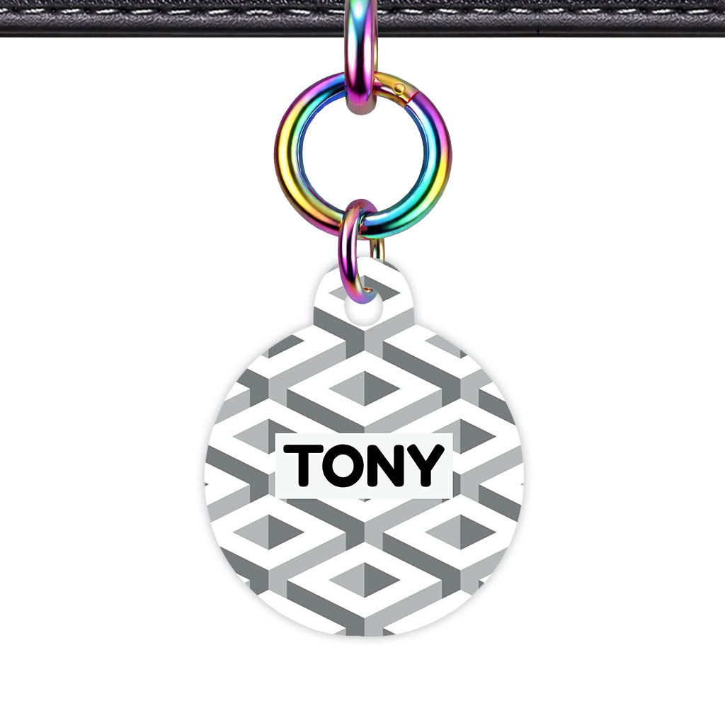 Cube Geometric Mono QR Smart Pet Id Tag (Dog Tag & Cat Tag)