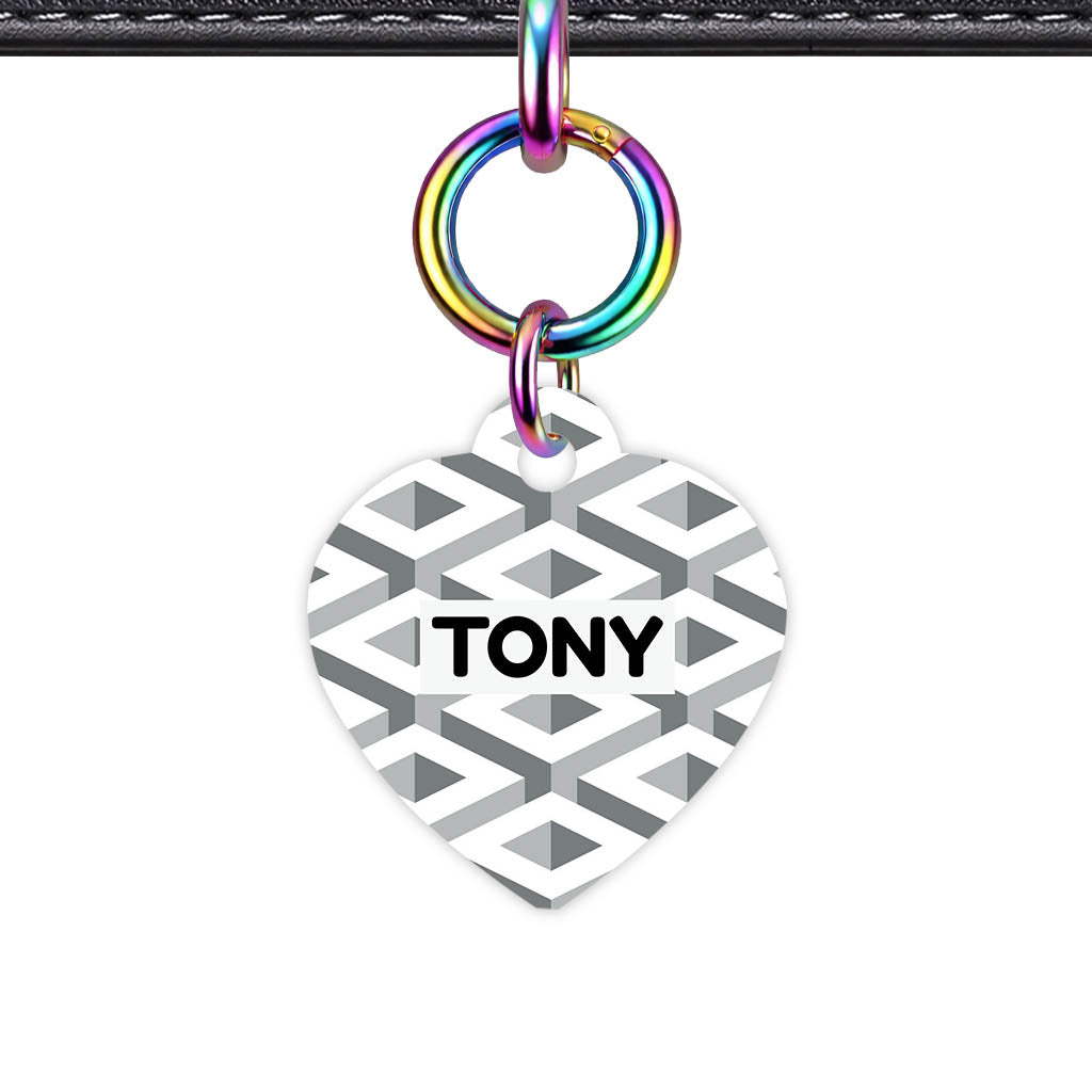 Cube Geometric Mono Classic Pet Id (Dog Tag & Cat Tag)
