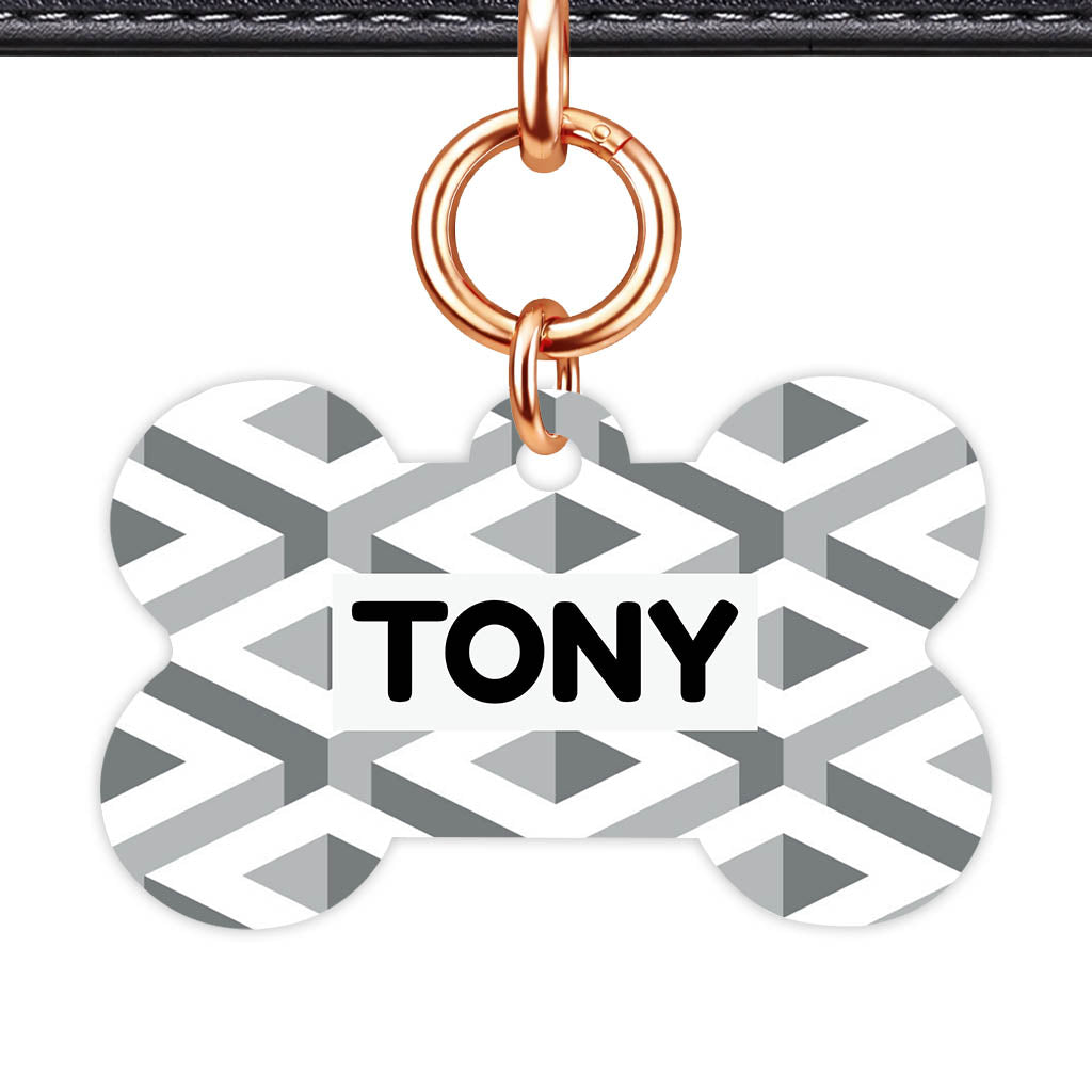 Cube Geometric Mono Classic Pet Id (Dog Tag & Cat Tag)