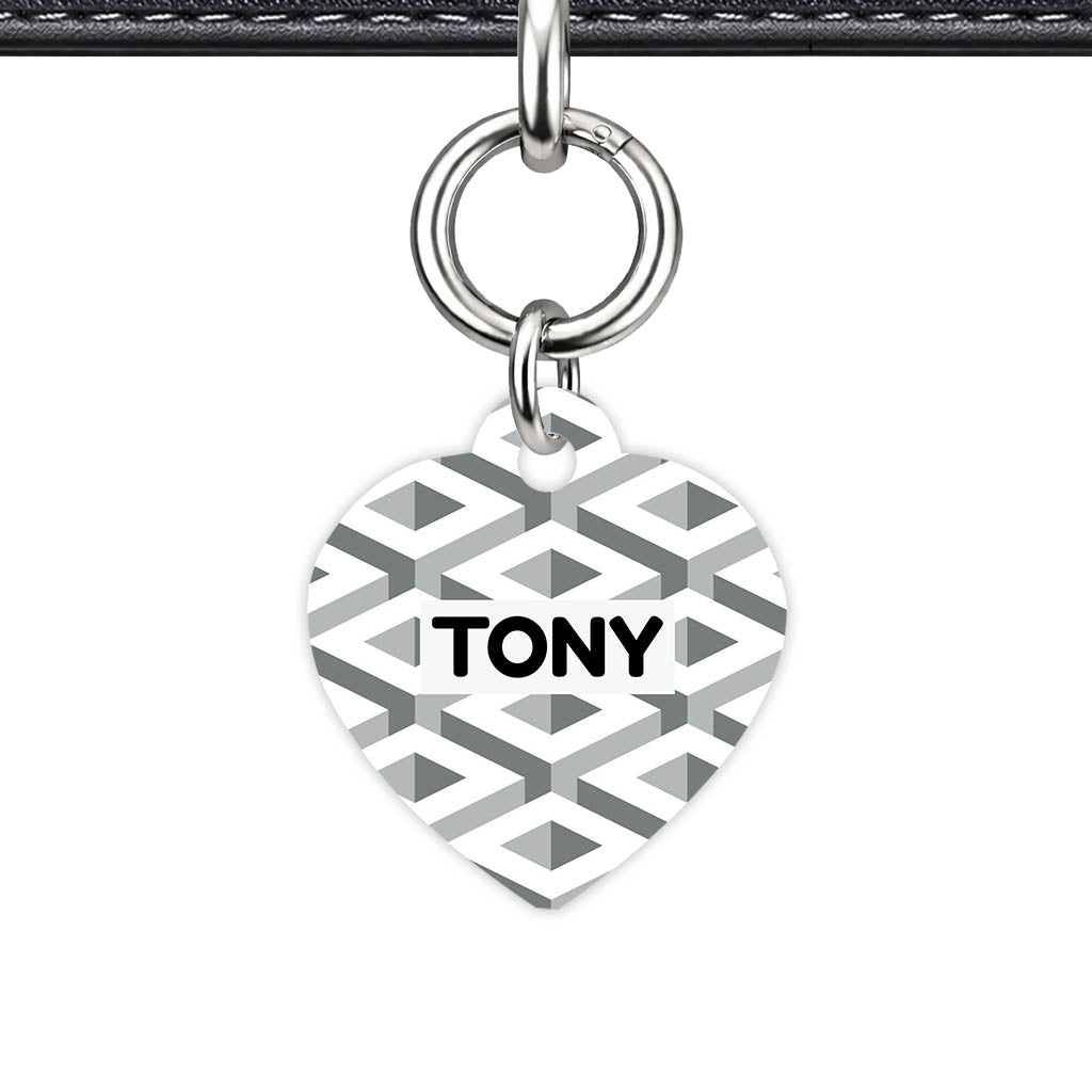 Cube Geometric Mono Classic Pet Id (Dog Tag & Cat Tag)