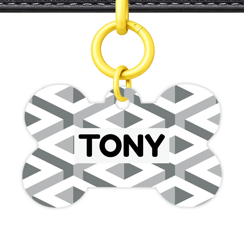 Cube Geometric Mono Classic Pet Id (Dog Tag & Cat Tag)
