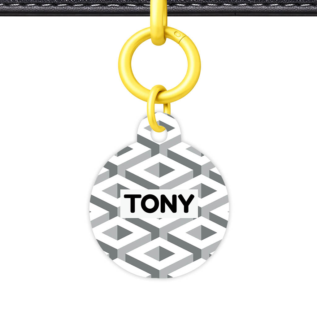 Cube Geometric Mono QR Smart Pet Id Tag (Dog Tag & Cat Tag)