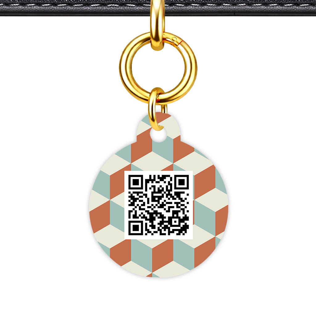 Retro Cubist QR Smart Pet Id Tag (Dog Tag & Cat Tag)
