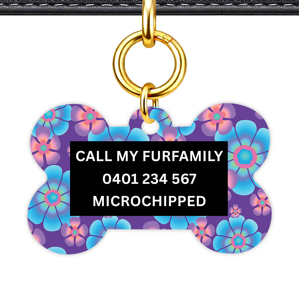 Neon Flowers Classic Pet Id (Dog Tag & Cat Tag)