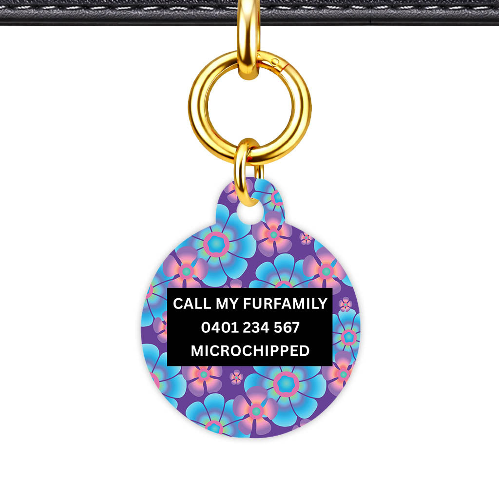 Neon Flowers Classic Pet Id (Dog Tag & Cat Tag)