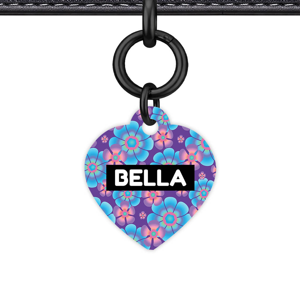 Neon Flowers QR Smart Pet Id Tag (Dog Tag & Cat Tag)