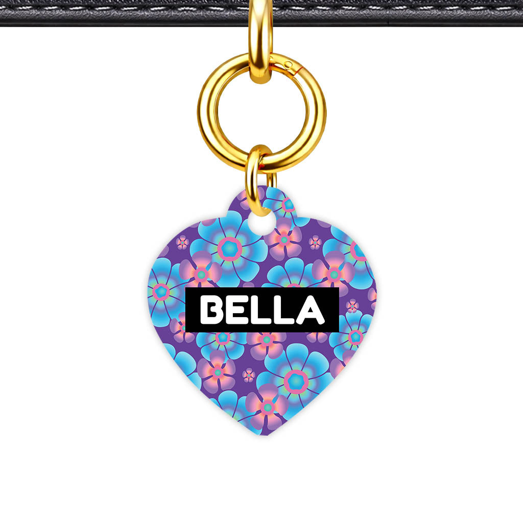 Neon Flowers QR Smart Pet Id Tag (Dog Tag & Cat Tag)