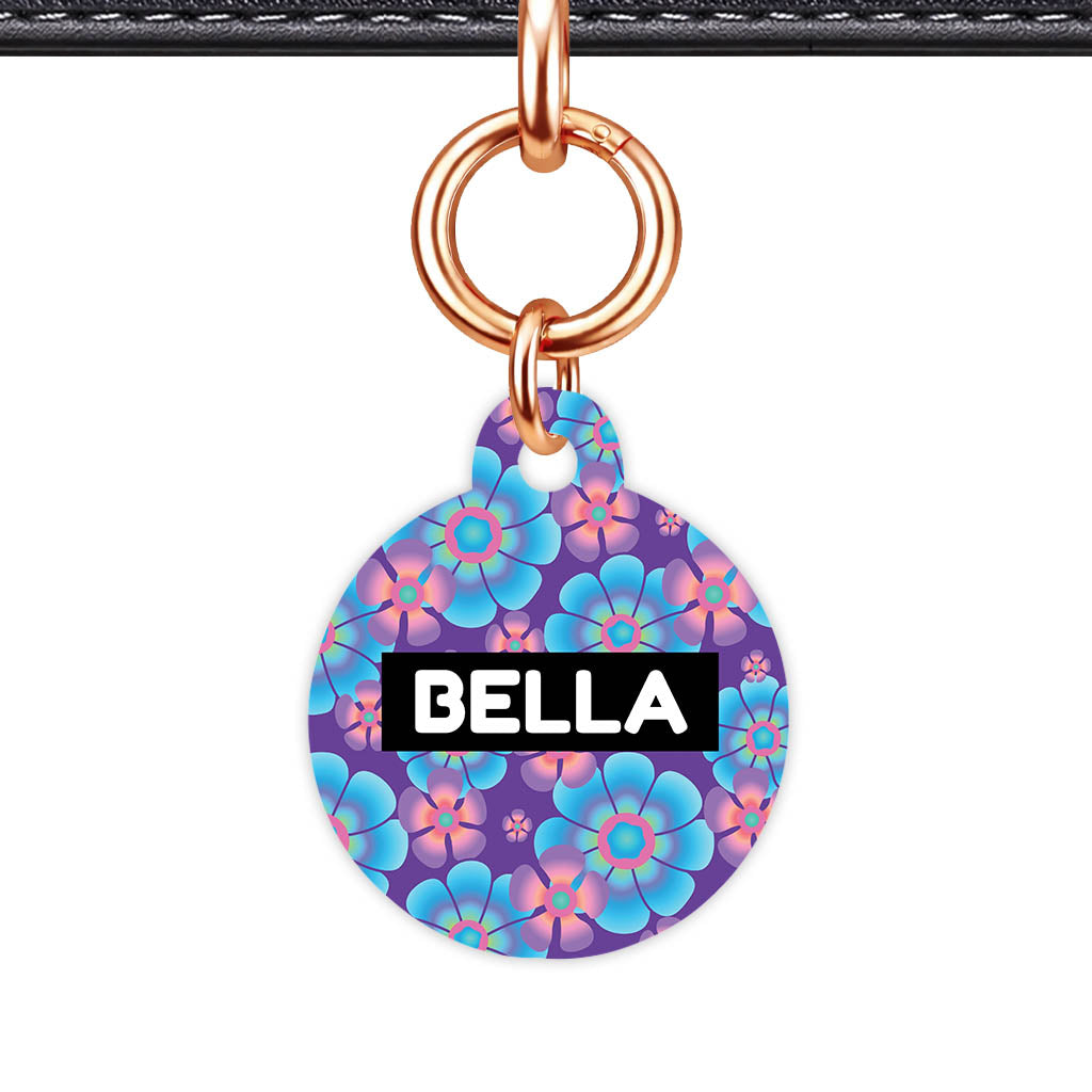 Neon Flowers QR Smart Pet Id Tag (Dog Tag & Cat Tag)