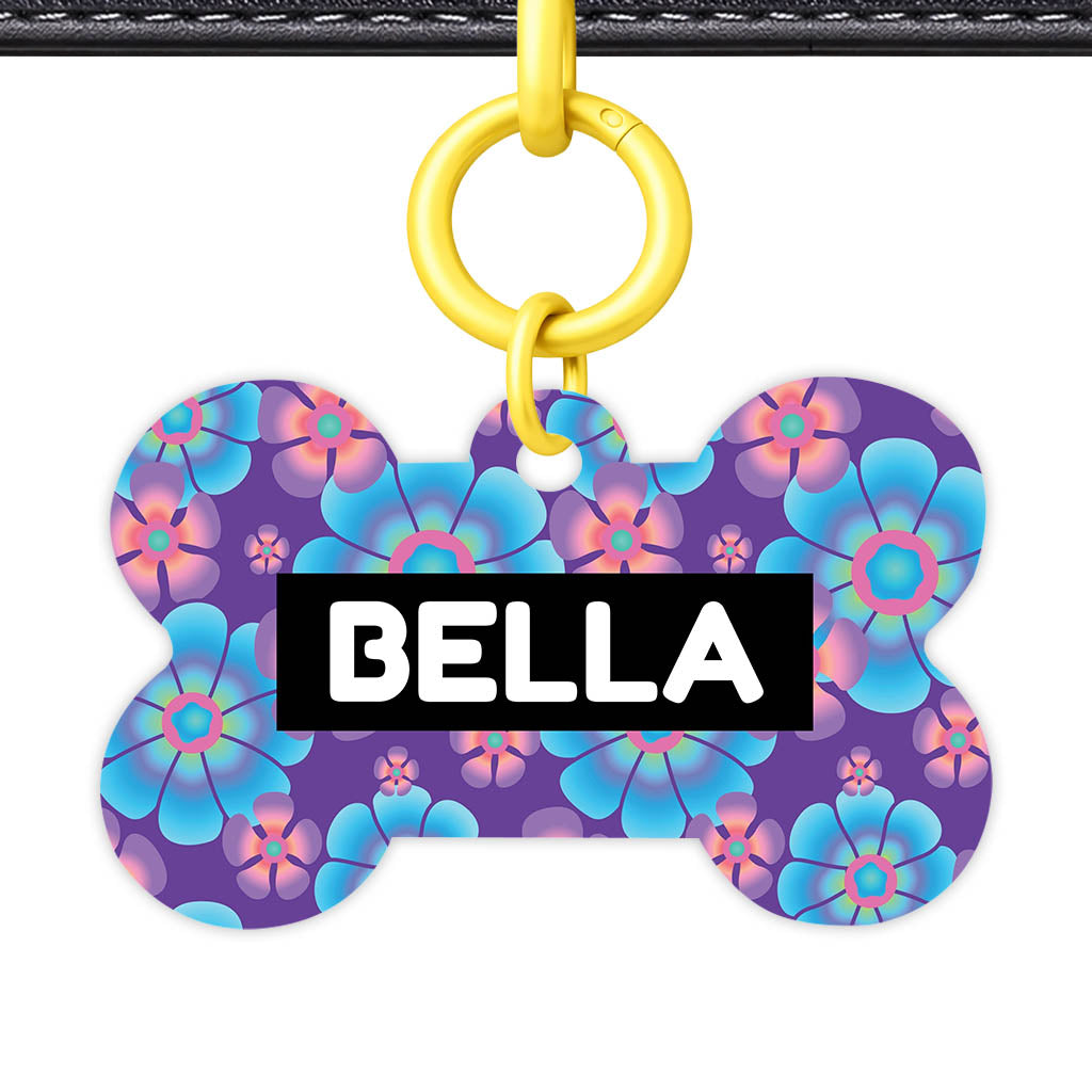 Neon Flowers Classic Pet Id (Dog Tag & Cat Tag)