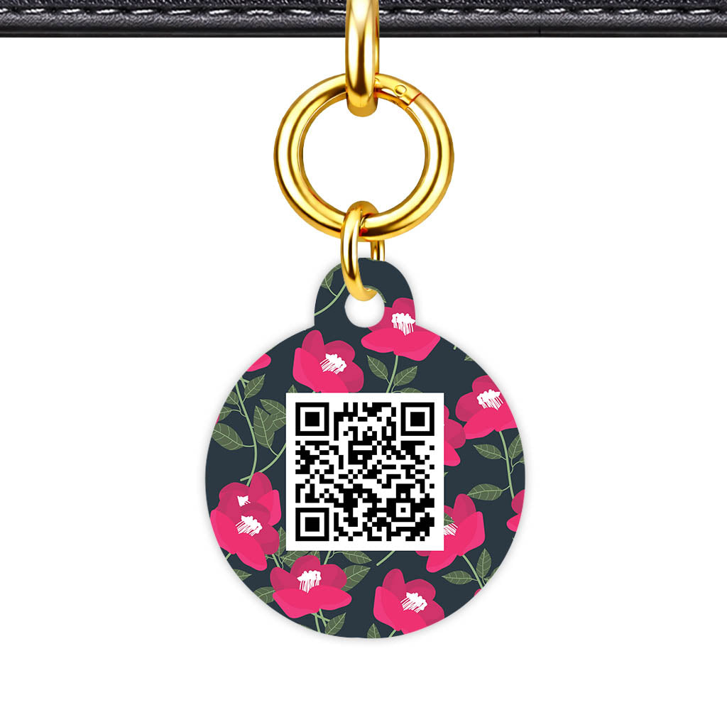 Red Poppies QR Smart Pet Id Tag (Dog Tag & Cat Tag)
