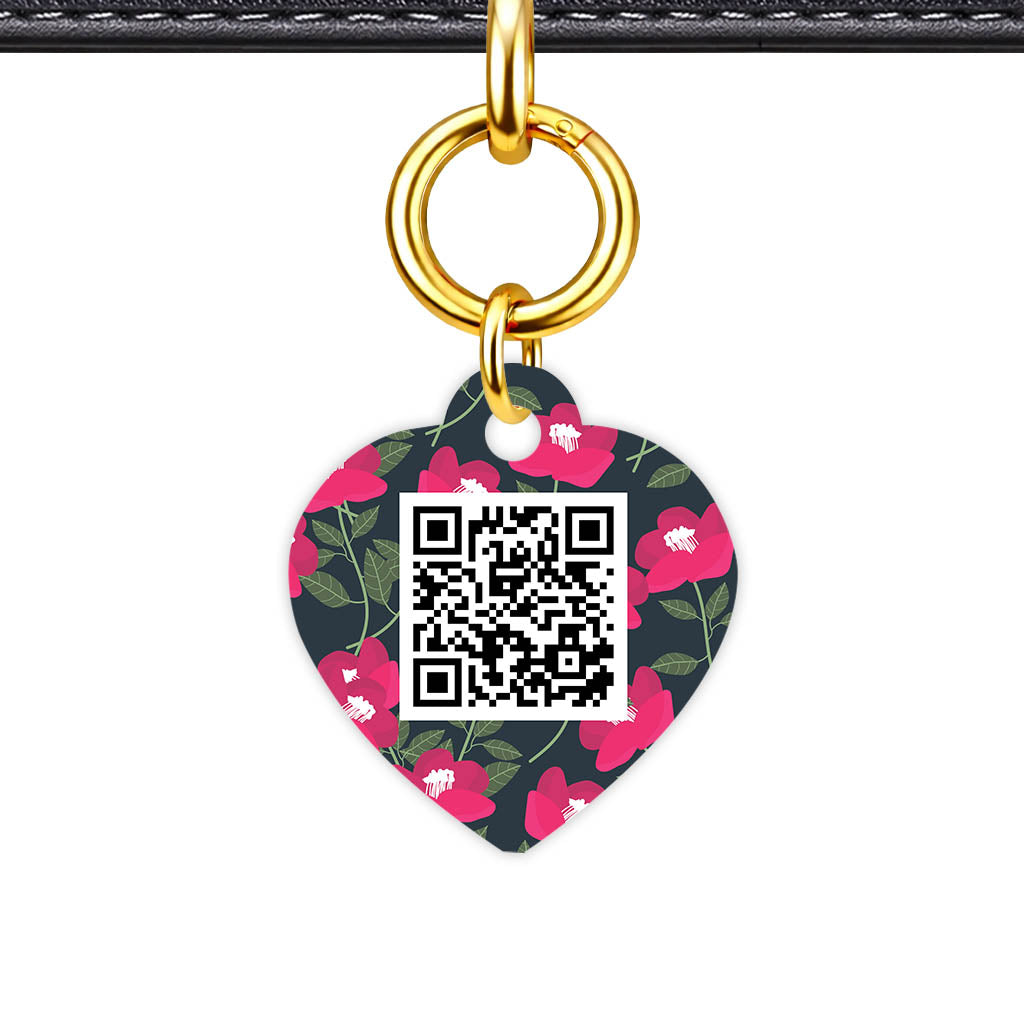 Red Poppies QR Smart Pet Id Tag (Dog Tag & Cat Tag)
