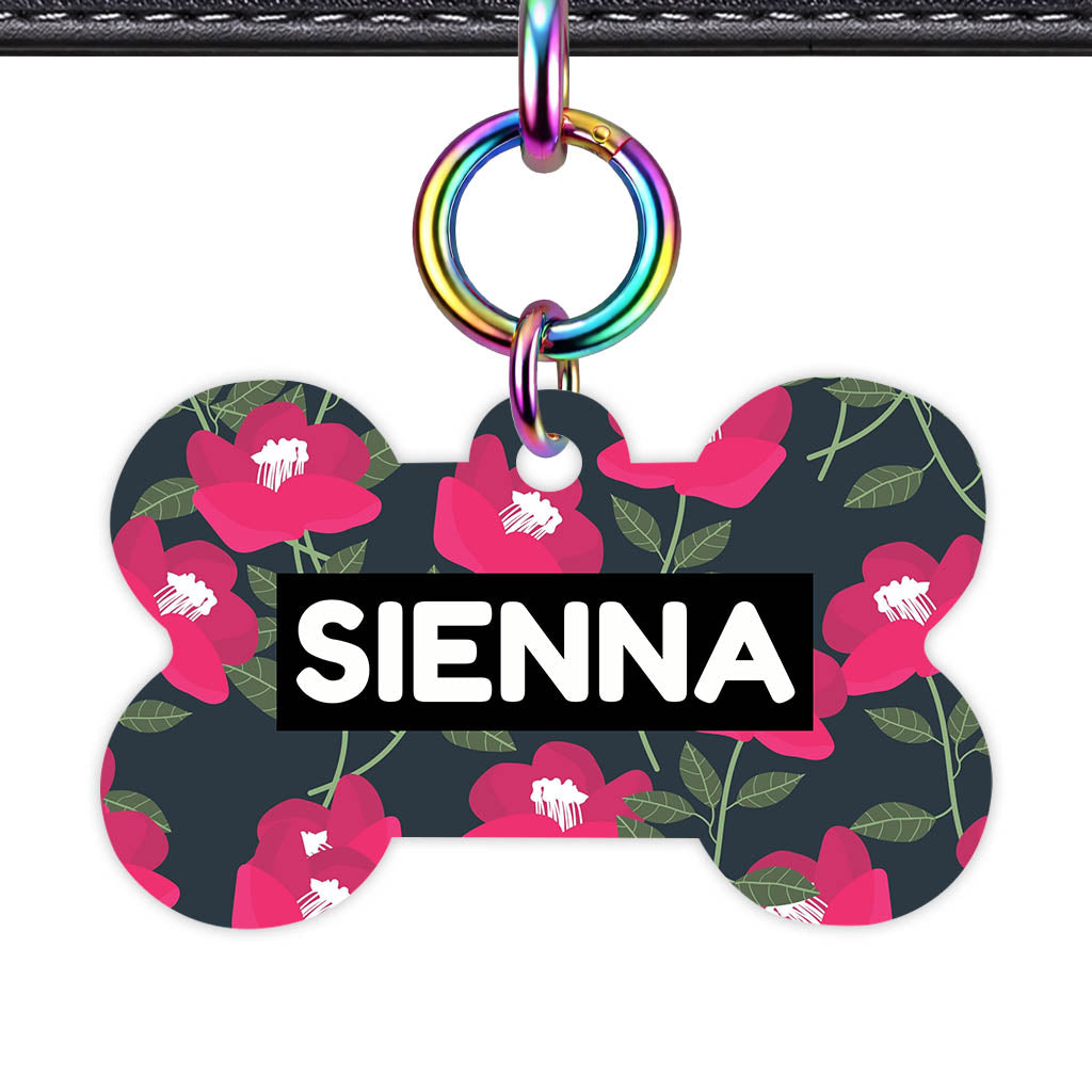 Red Poppies QR Smart Pet Id Tag (Dog Tag & Cat Tag)