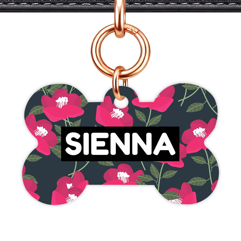 Red Poppies QR Smart Pet Id Tag (Dog Tag & Cat Tag)