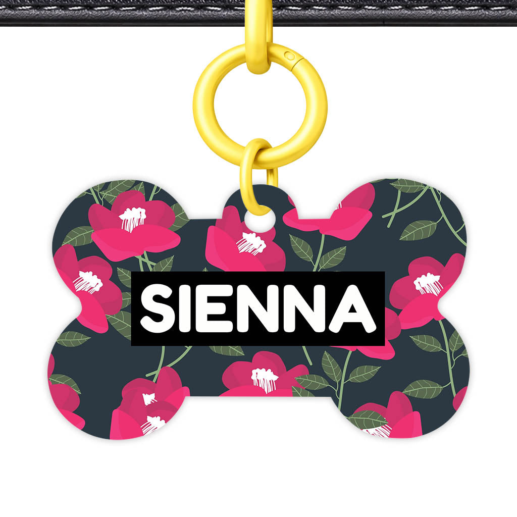 Red Poppies QR Smart Pet Id Tag (Dog Tag & Cat Tag)