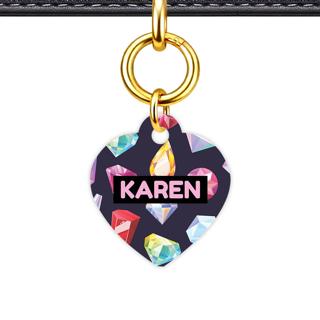 Patterns Dog Tag Gold Classic Vol 2 | 5 Designs | Heart Bone Circle | Pet ID Tag - Classic Id Unique Colourful Diamonds Classic Pet Id Dog Tag And Cat Tag 2116