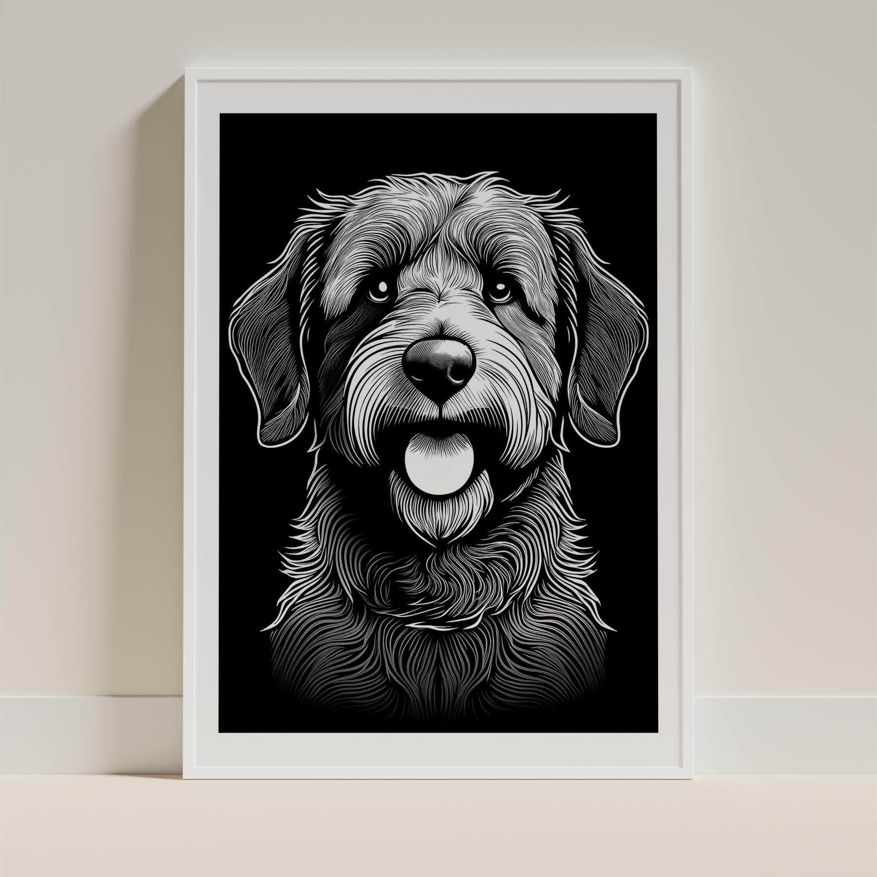 Spanish Water Dog Line Dog Series in Black and White image 9
