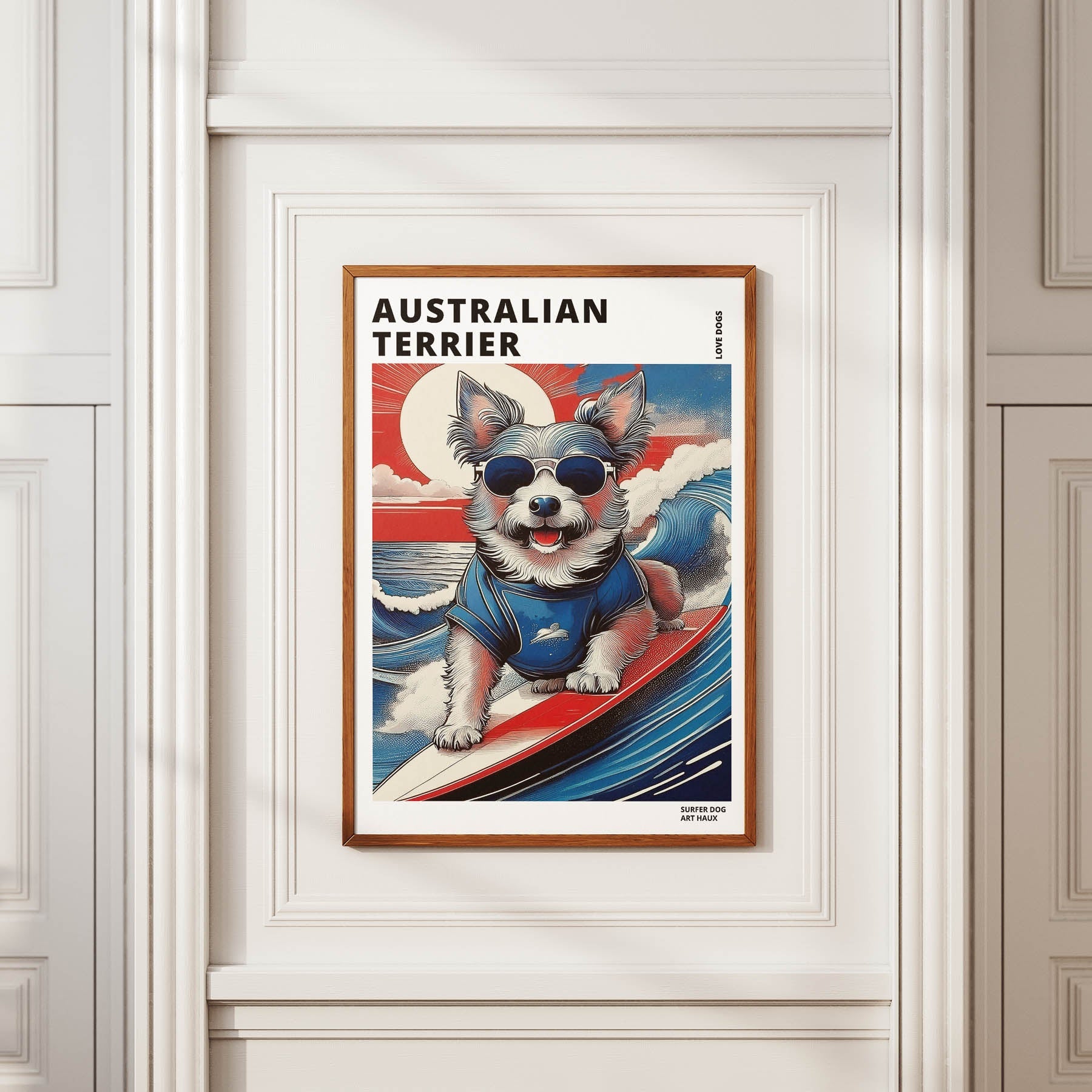 Australian Terrier Hokosai Surfer Dogs 1 image 2