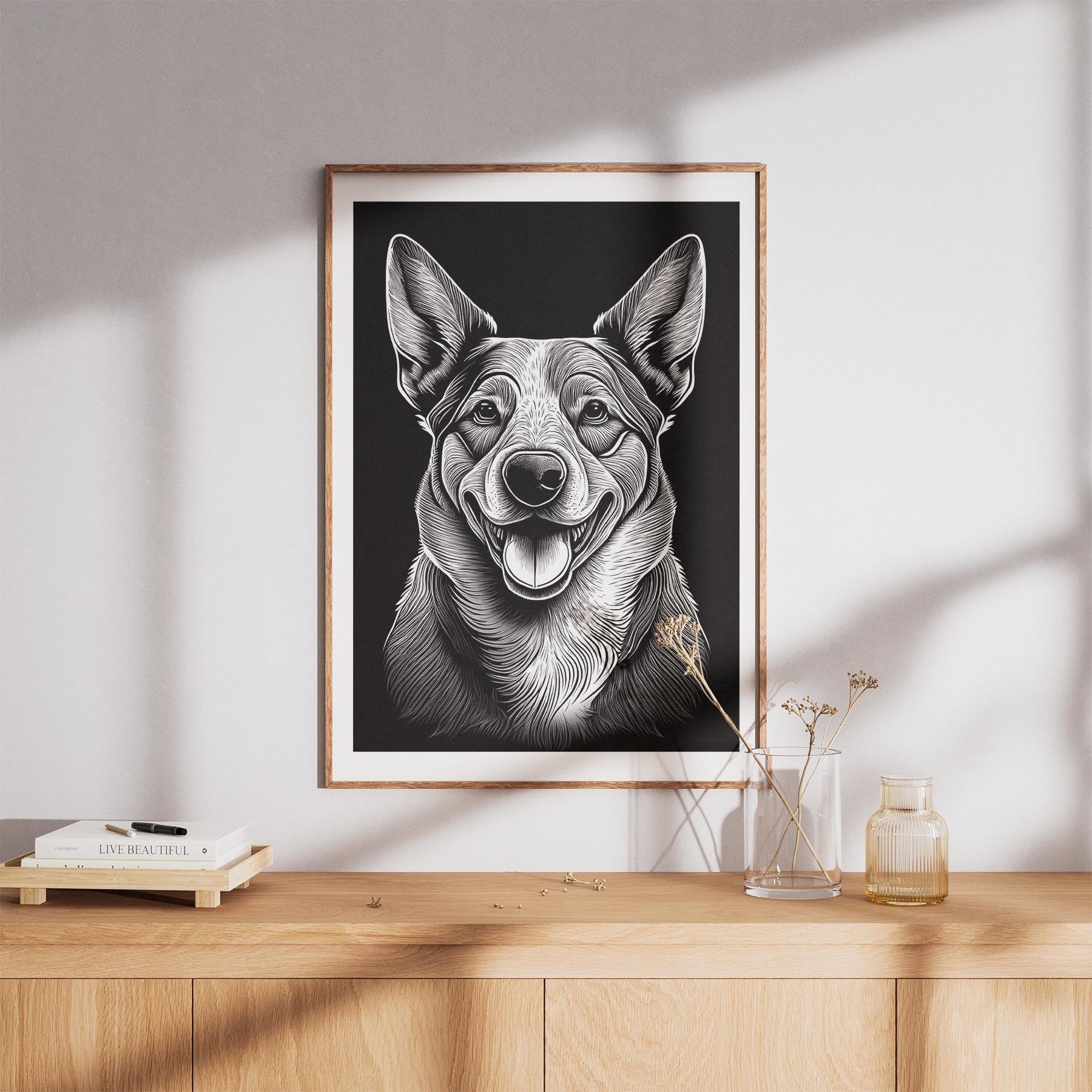 Cattle Dog Line Dog Series in Black and White image 8