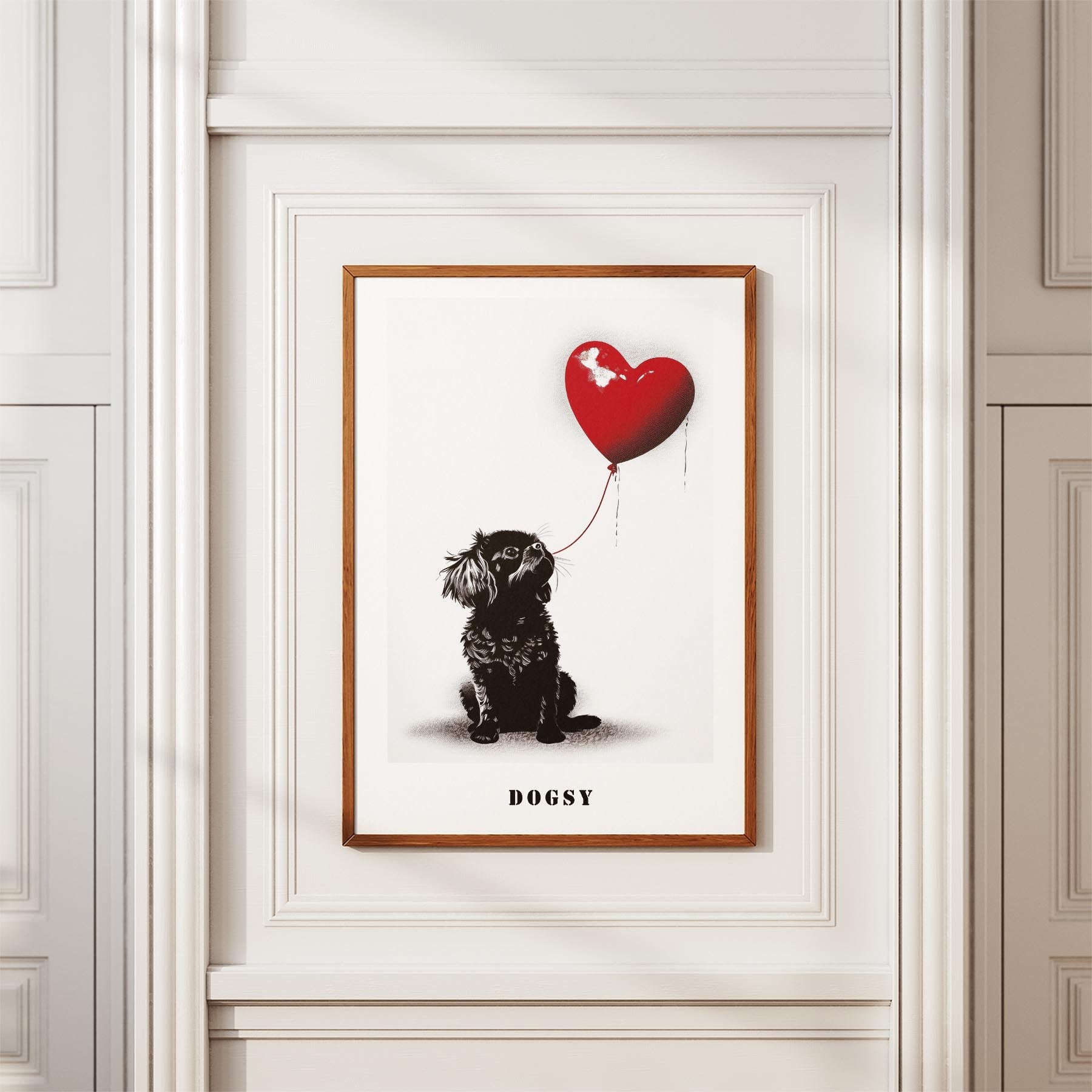 Japanese Chin DOGSY Series inspired by the Art of Banksy with text Dogsy image 3