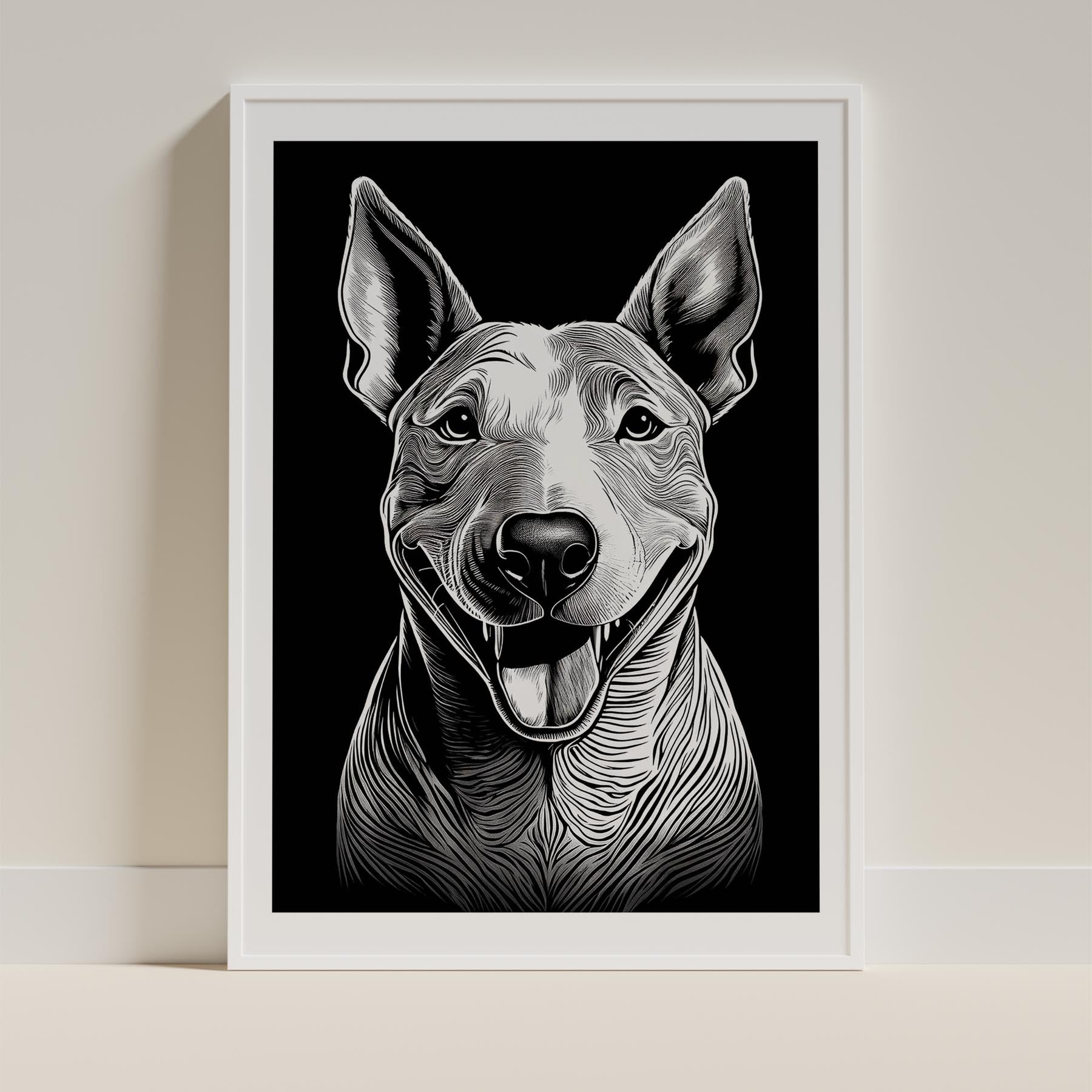 Bull Terrier Line Dog Series in Black and White image 9