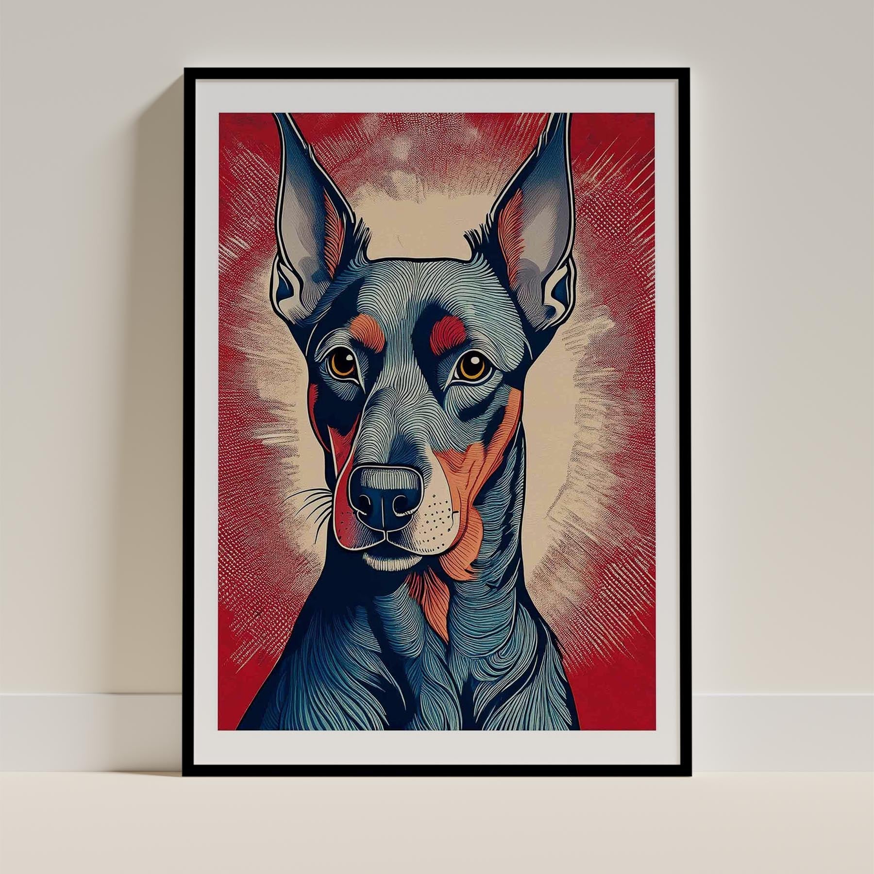 Doberman Hokusai Japanese Inspired Dog Series image 0