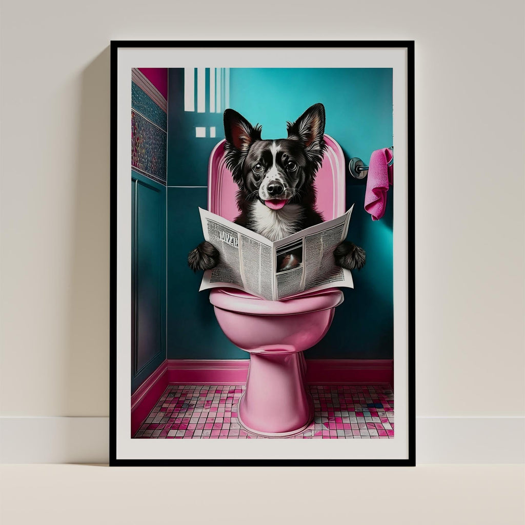 Chinese Crested Toilet Dogs PInk and Turquise image 0