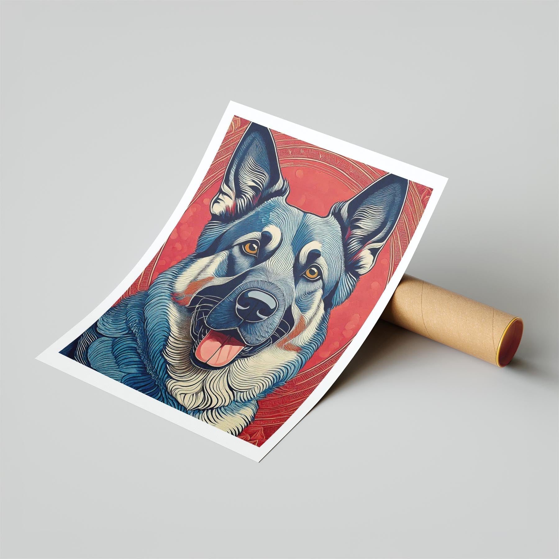 German Shepherd Hokusai Japanese Inspired Dog Series image 6