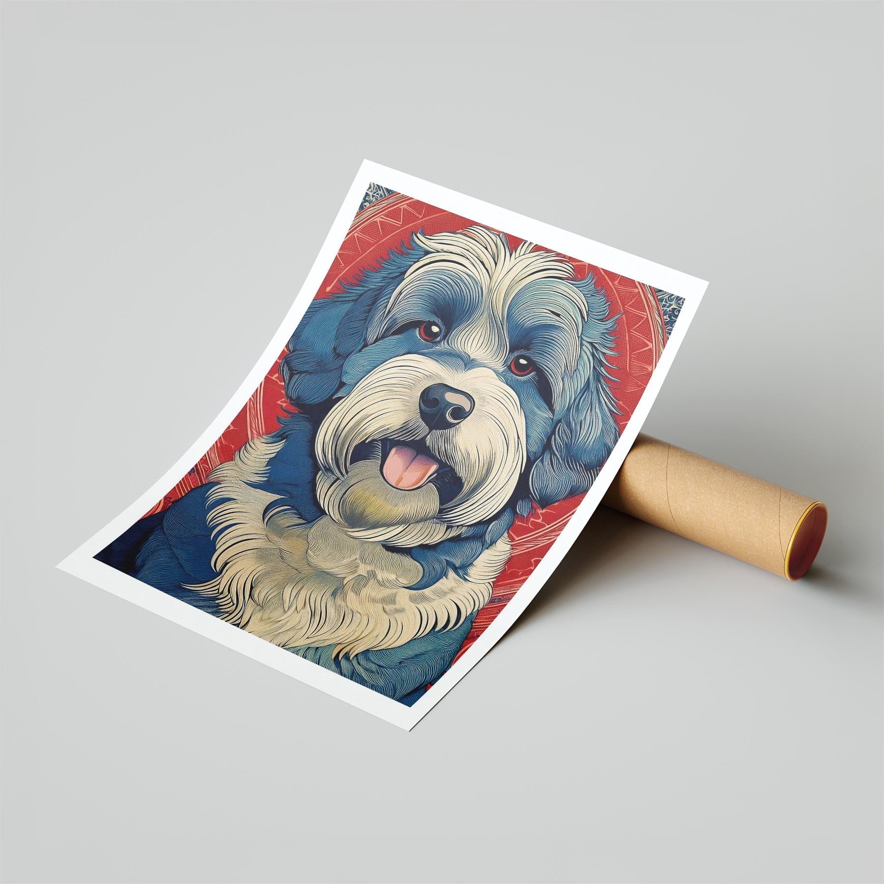 Old English Sheepdog Hokusai Japanese Inspired Dog Series image 6