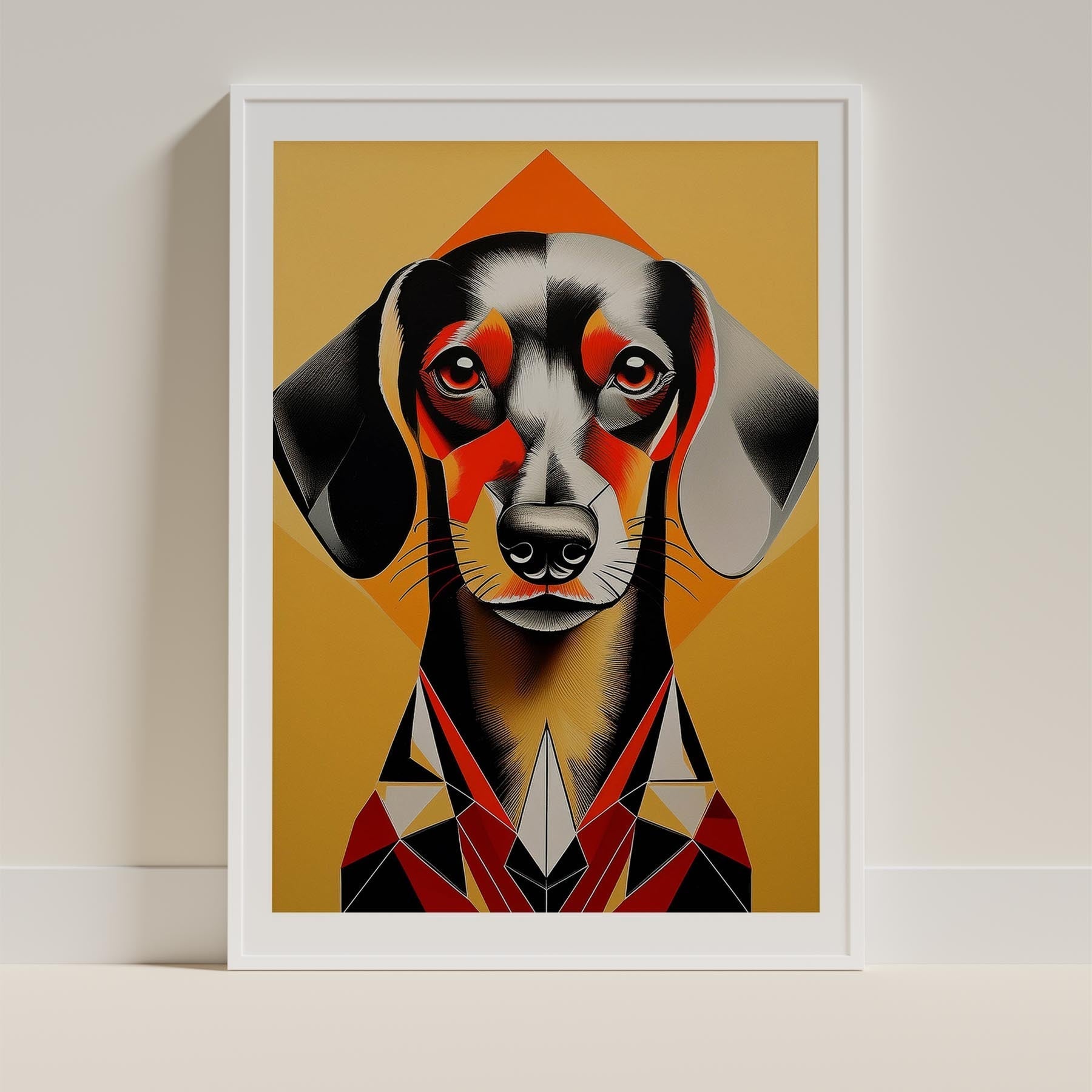 Dachshund Geometric Orange Series image 9