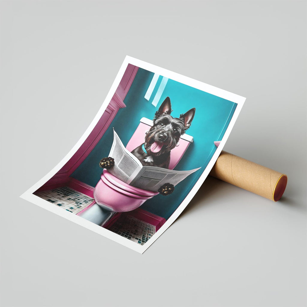 Scottish Terrier Toilet Dogs PInk and Turquise image 6