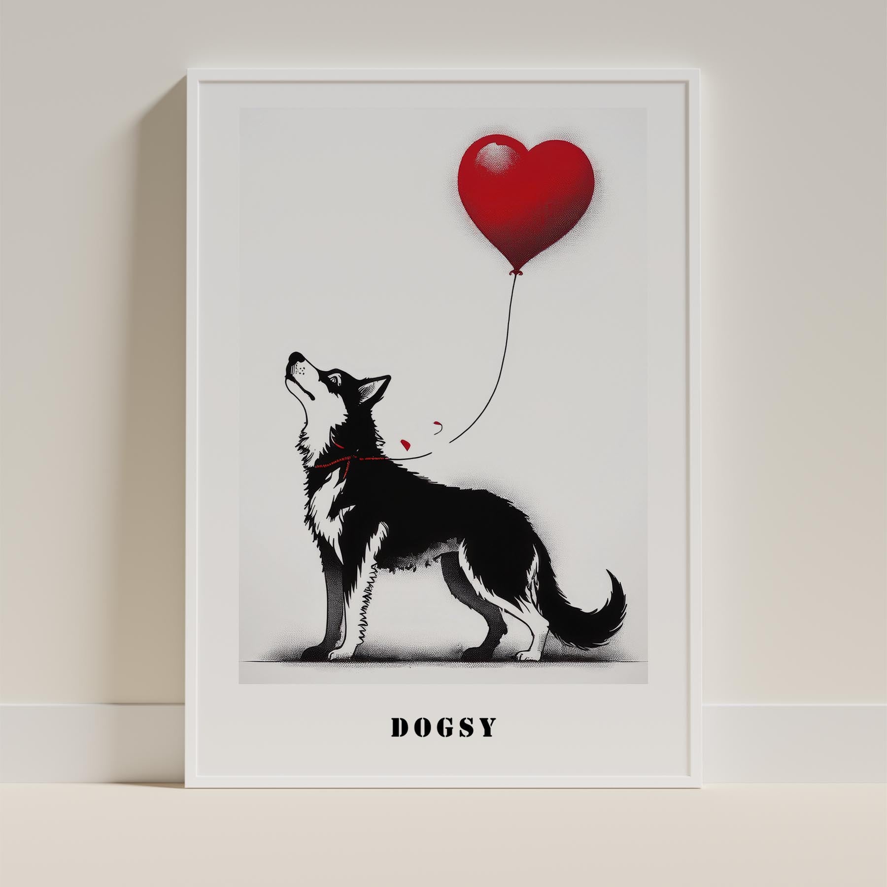Siberian Husky DOGSY Series inspired by the Art of Banksy with text Dogsy image 9