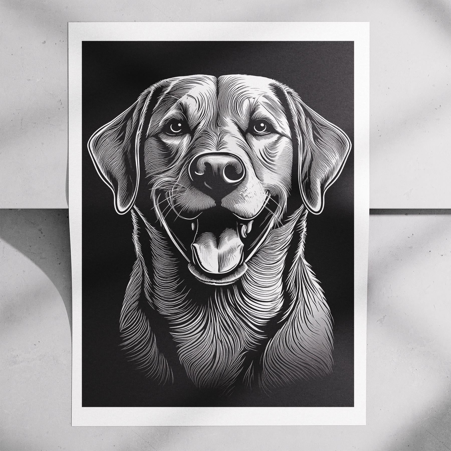 Labrador Retriever Line Dog Series in Black and White image 7