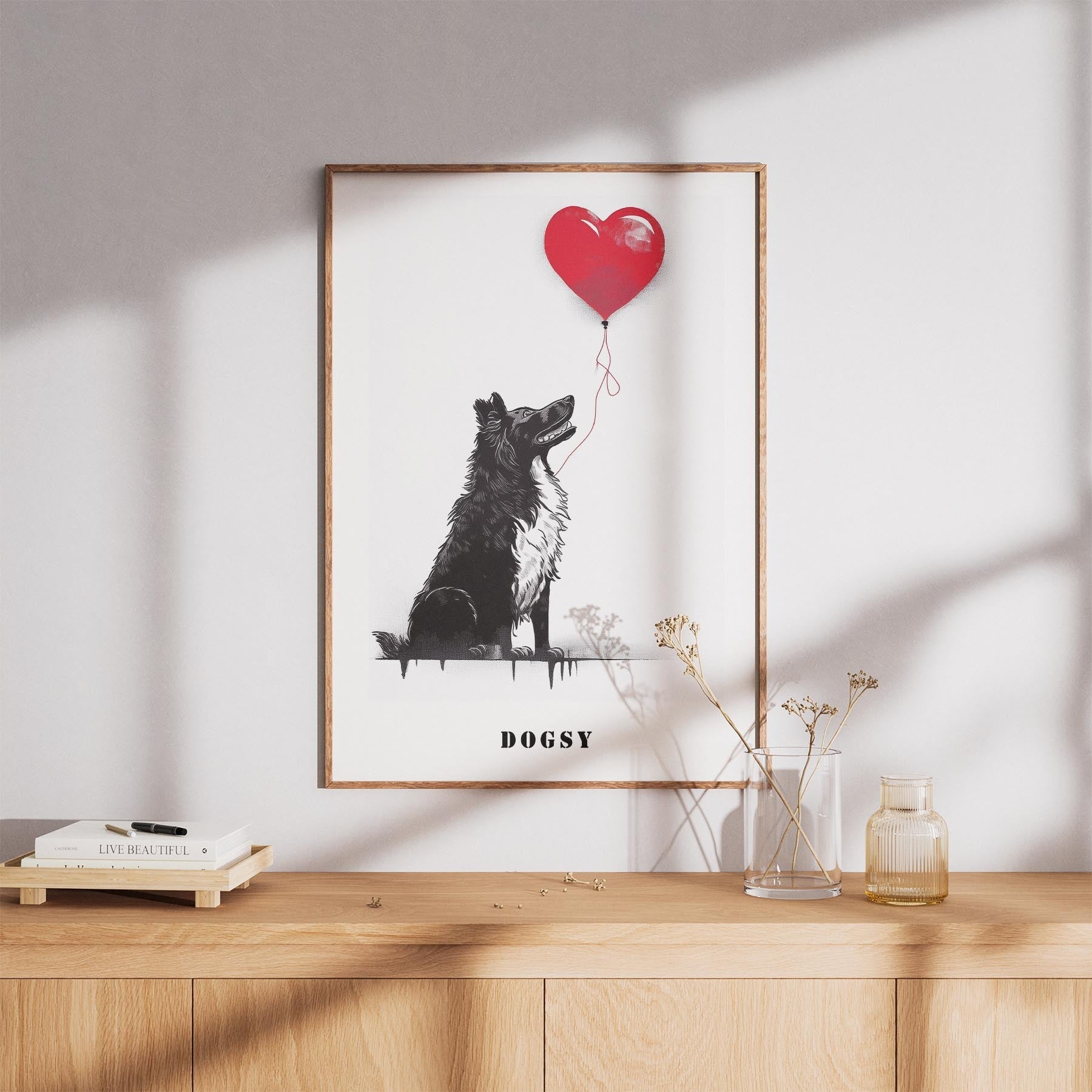 Rough Smooth Collie DOGSY Series inspired by the Art of Banksy with text Dogsy image 8