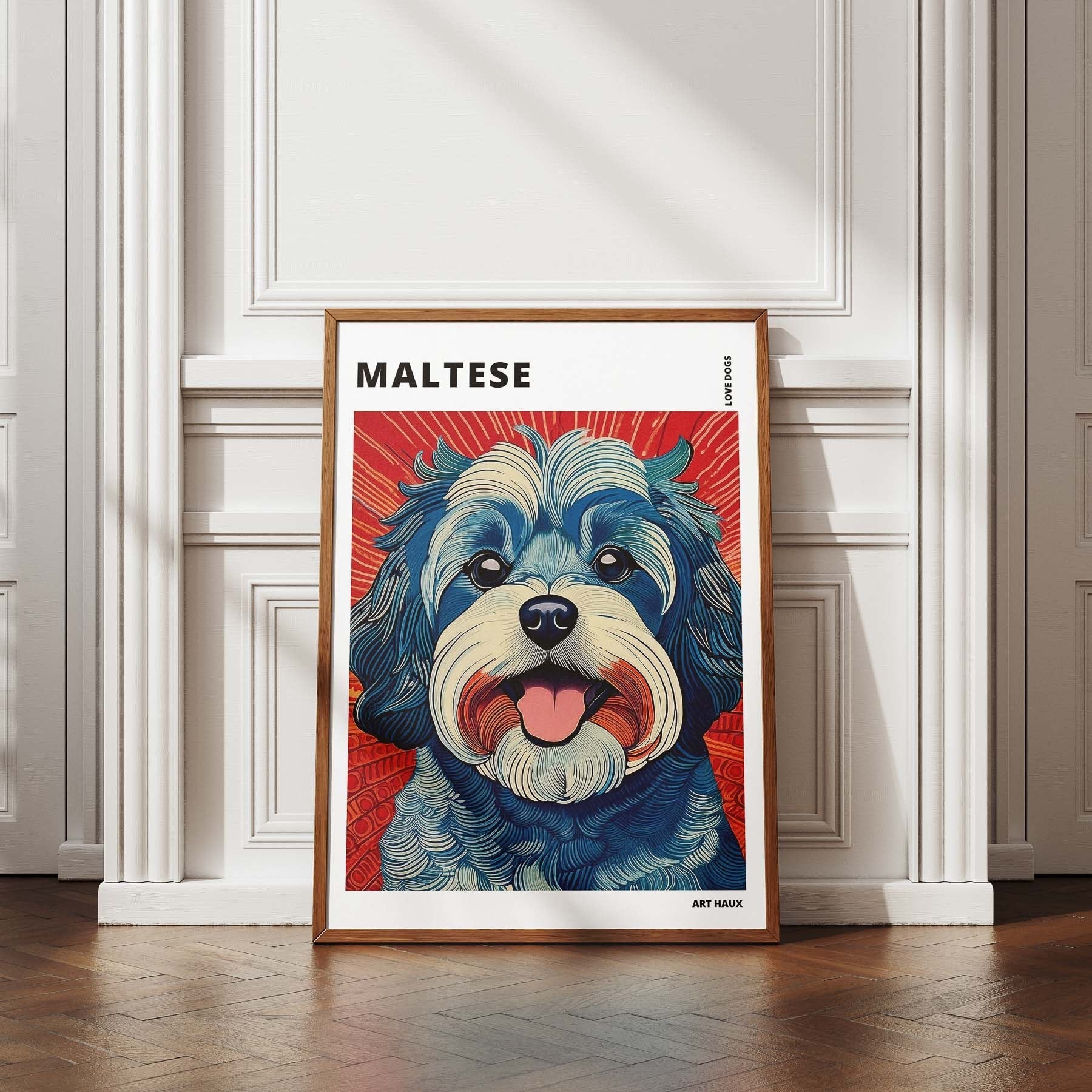 Maltese Hokusai Japanese Inspired Dog Series with Text image 4