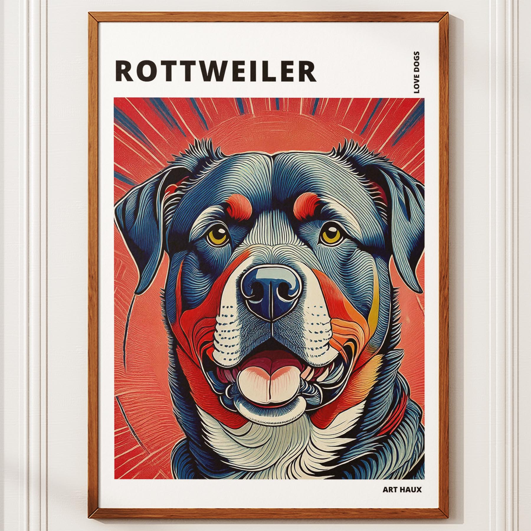 Rottweiler Hokusai Japanese Inspired Dog Series with Text image 9
