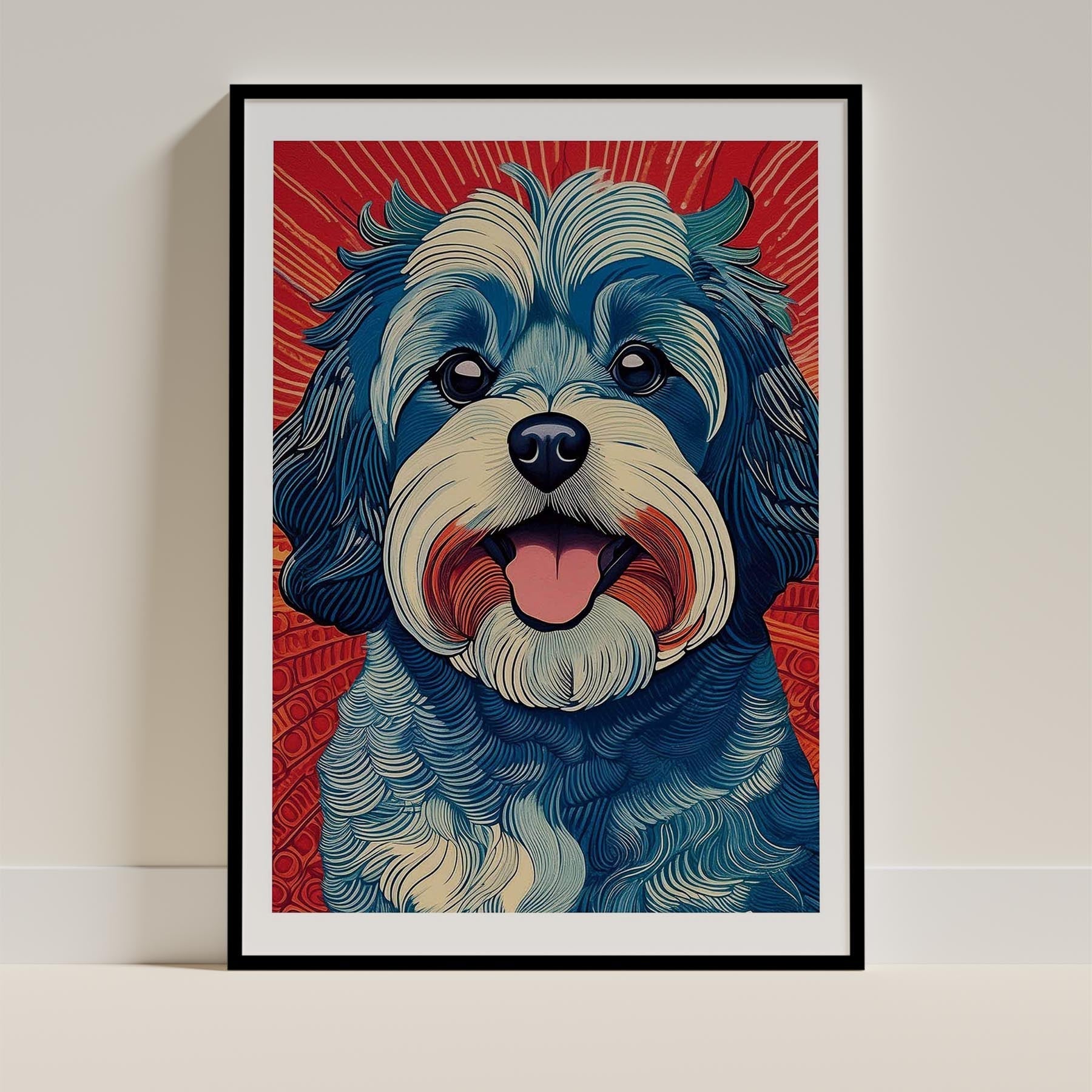 Maltese Hokusai Japanese Inspired Dog Series image 0