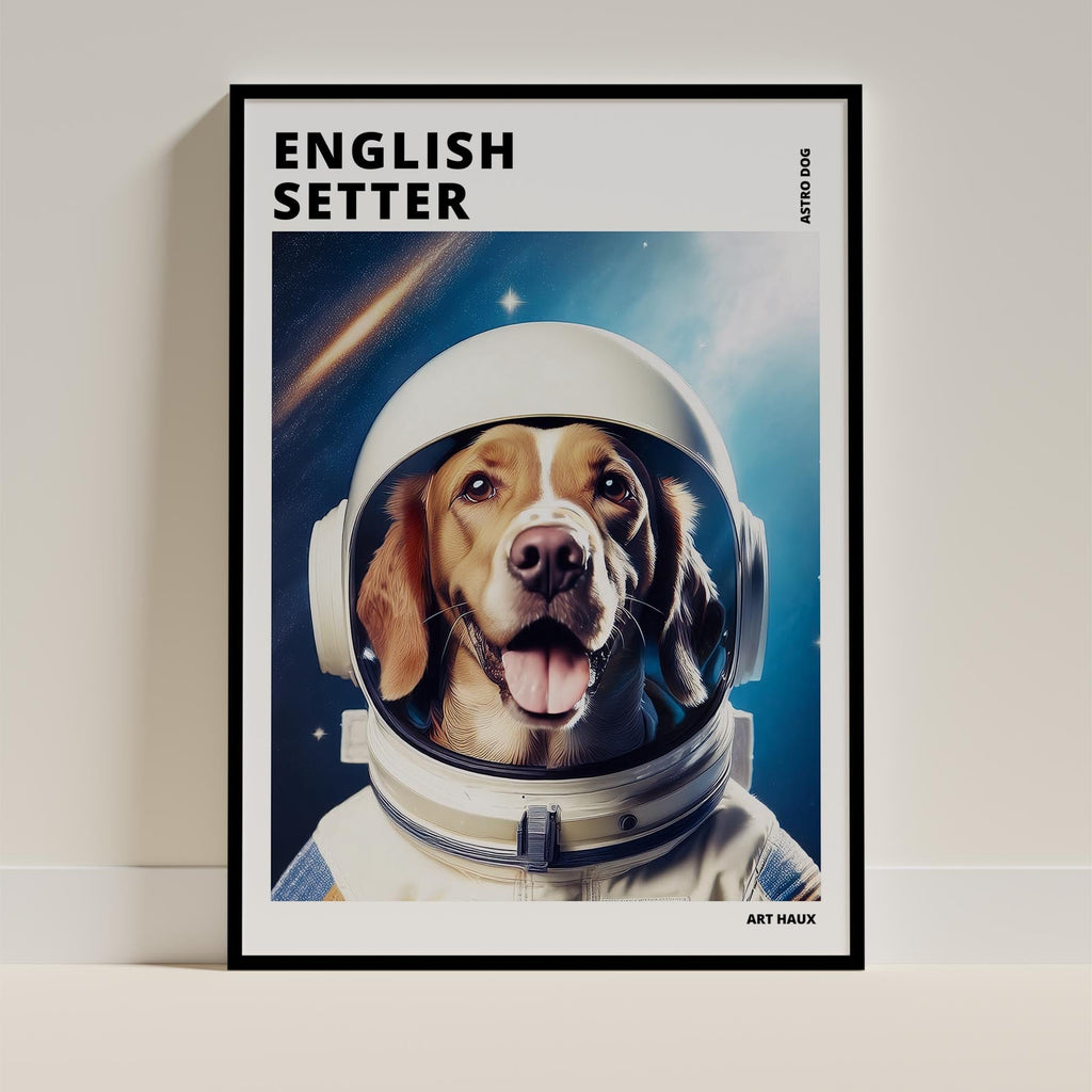 English Setter Astronaut Dog Series with Text Astro Dog image 0