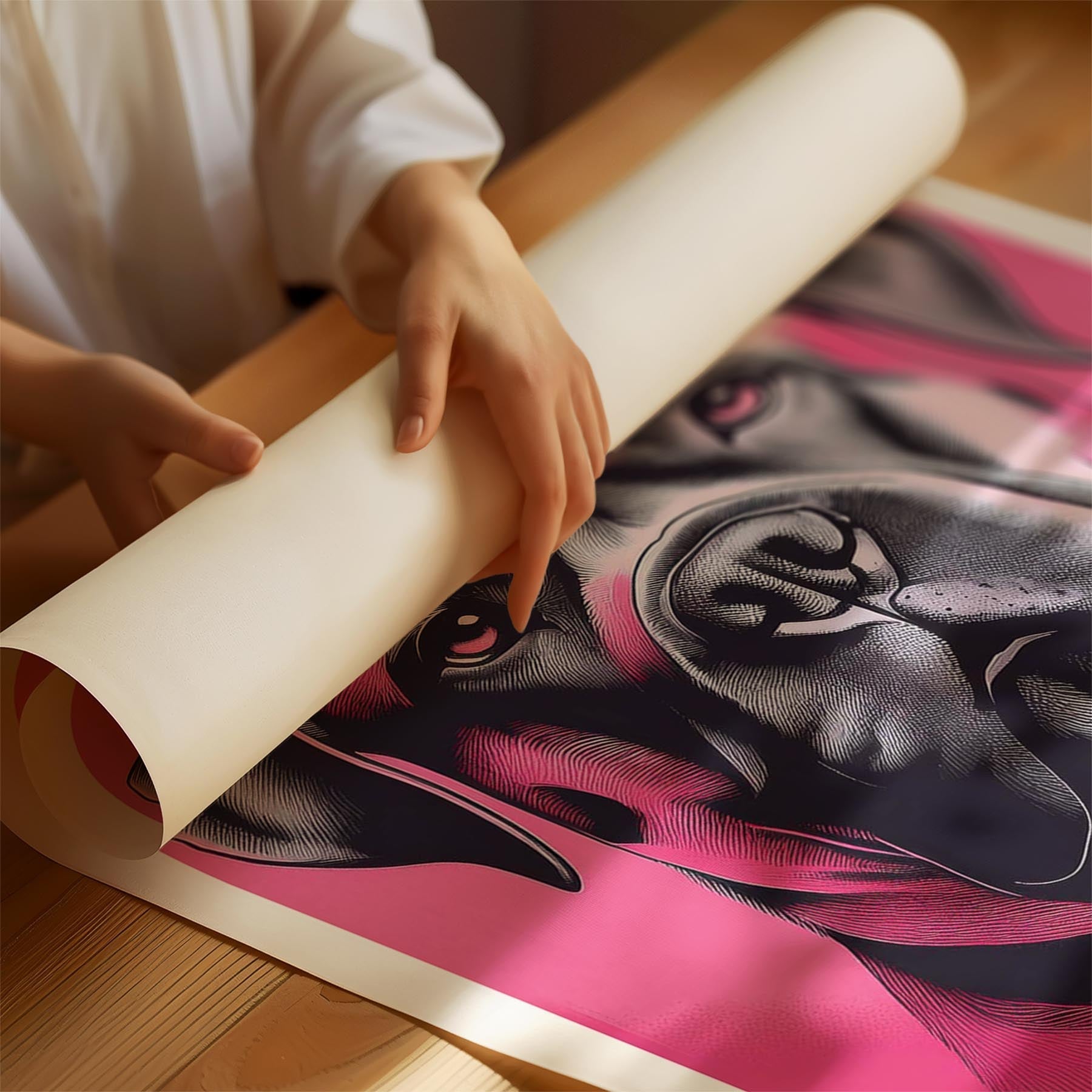 Dogue de Bordeaux Pink and Black Dog Series 1 image 1