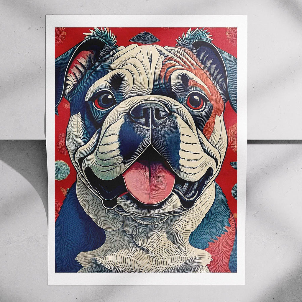 Bulldog Hokusai Japanese Inspired Dog Series image 7